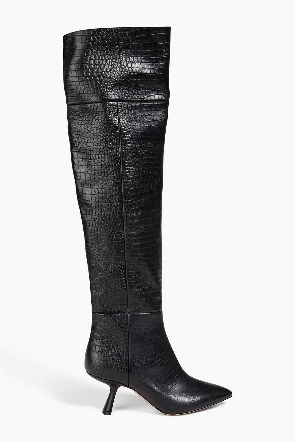 NICHOLAS KIRKWOOD LEXI 70 CROC-EFFECT LEATHER OVER-THE-KNEE BOOTS