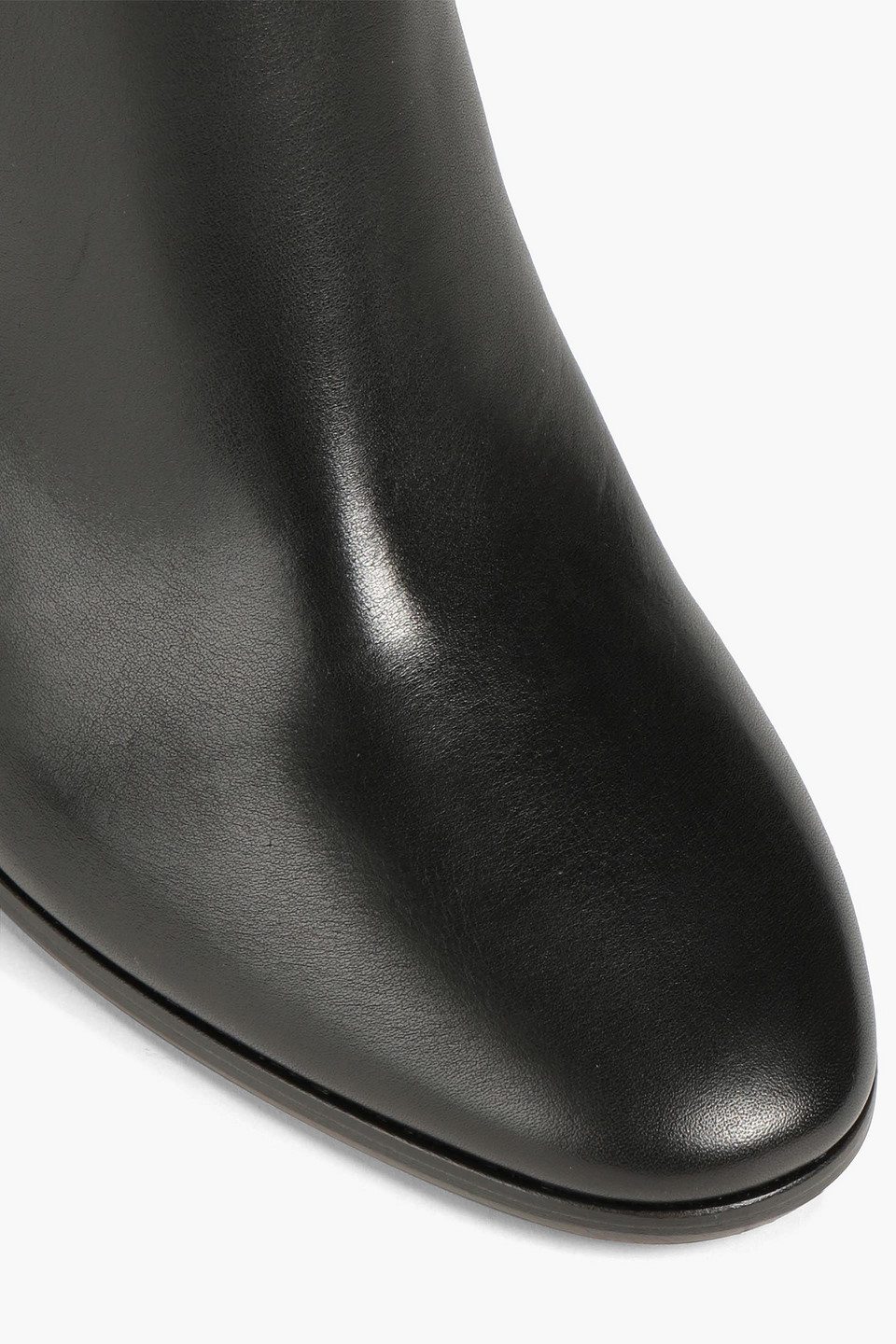 Maje Leather Ankle Boots In Schwarz