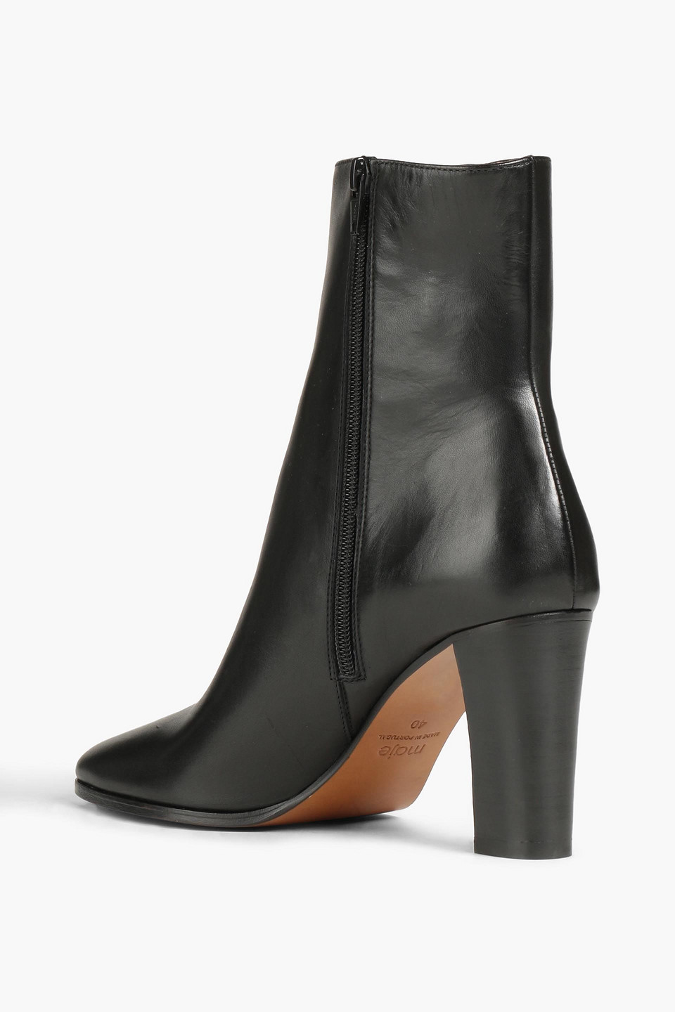 Maje Leather Ankle Boots In Schwarz