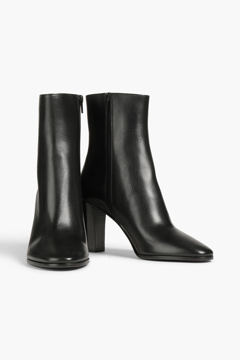 Maje Leather Ankle Boots In Schwarz