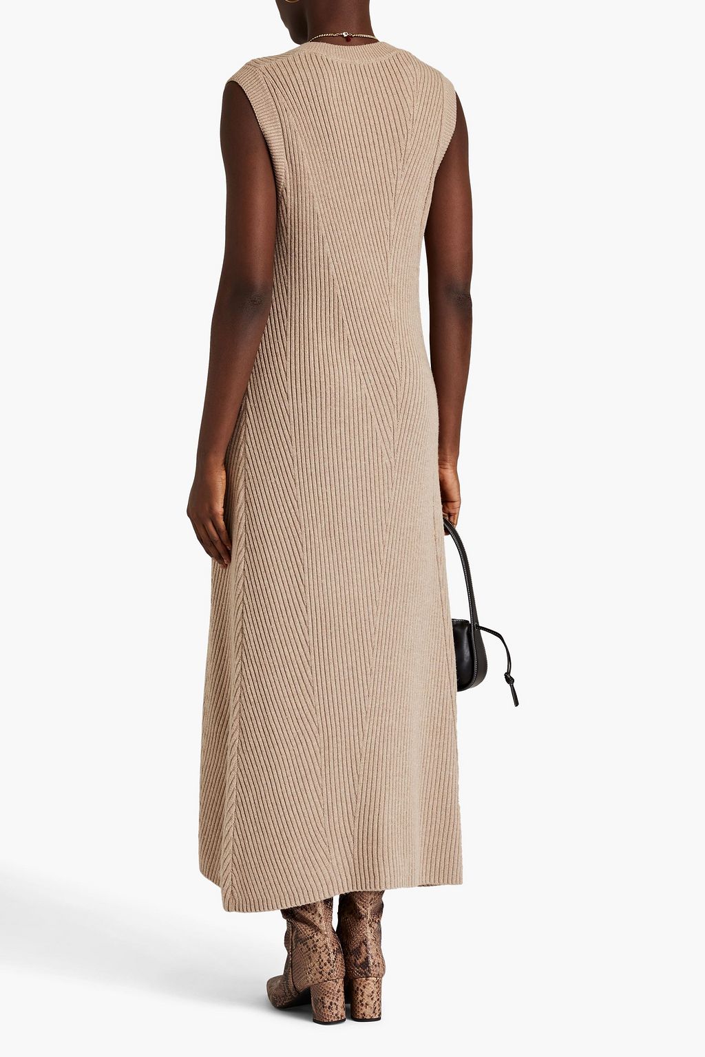 JOSEPH Stitch ribbed cotton, wool and cashmere-blend maxi dress