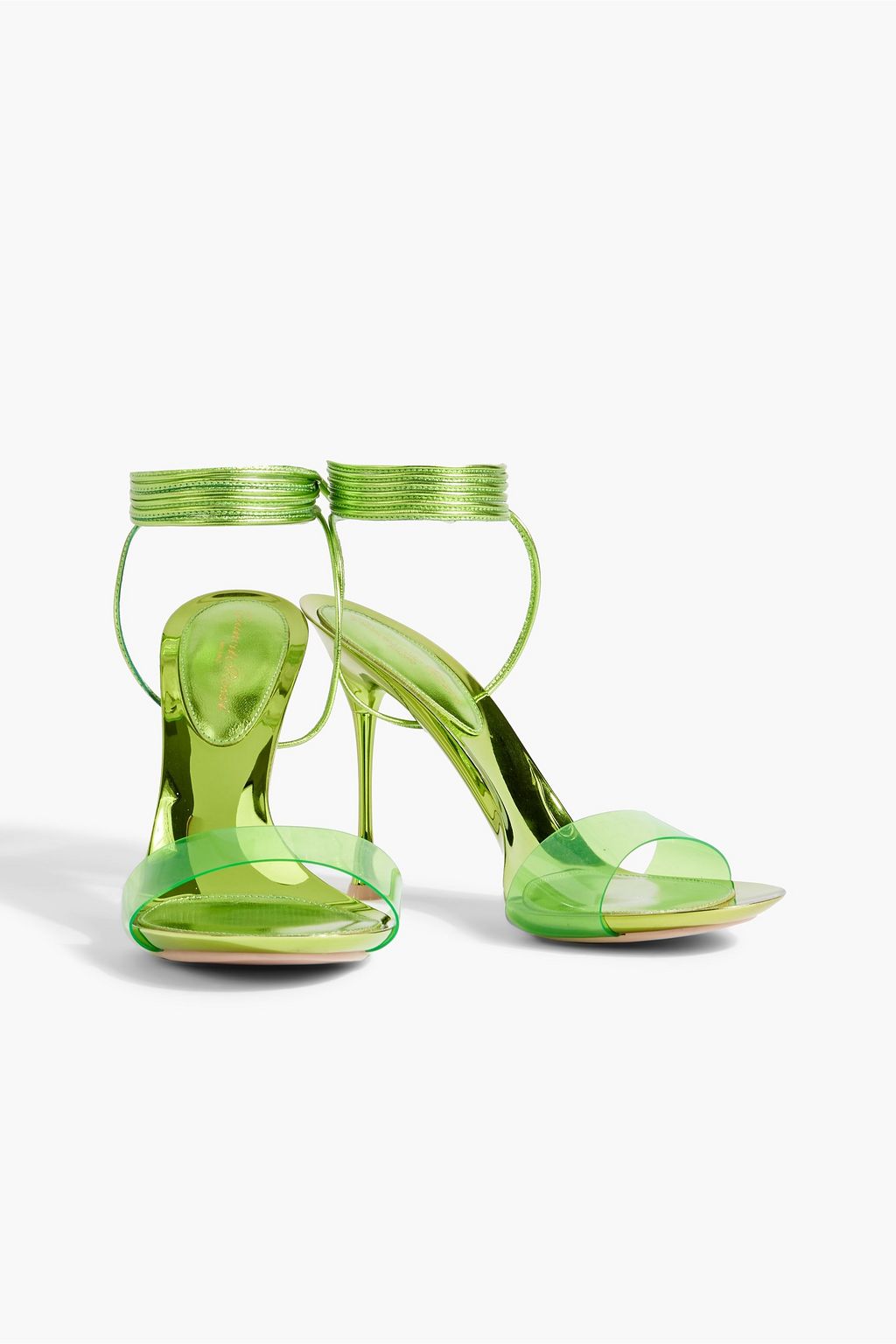 GIANVITO ROSSI Spice Glass 95 leather and PVC sandals