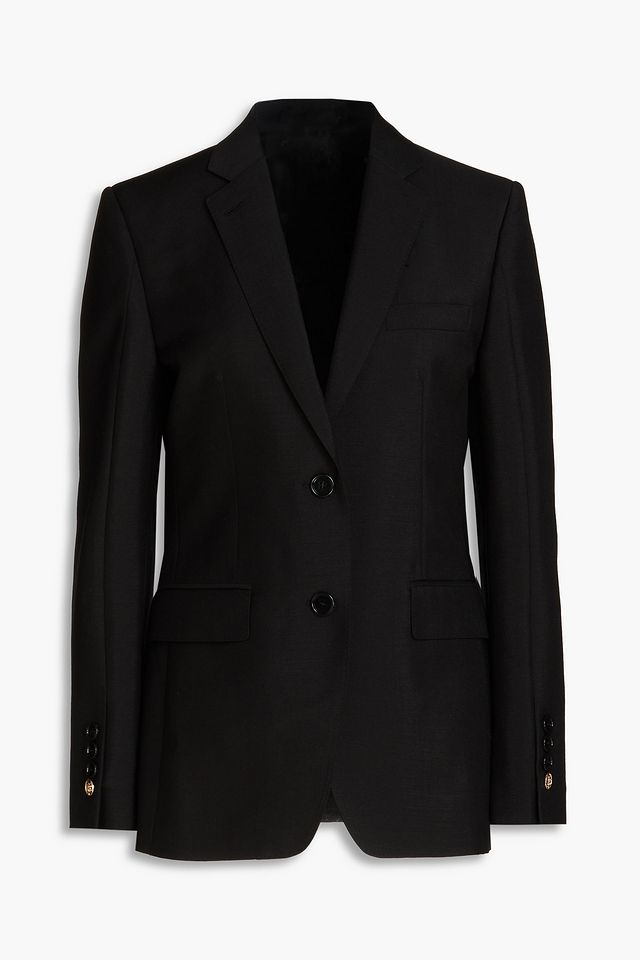 Wool and mohair-blend crepe blazer