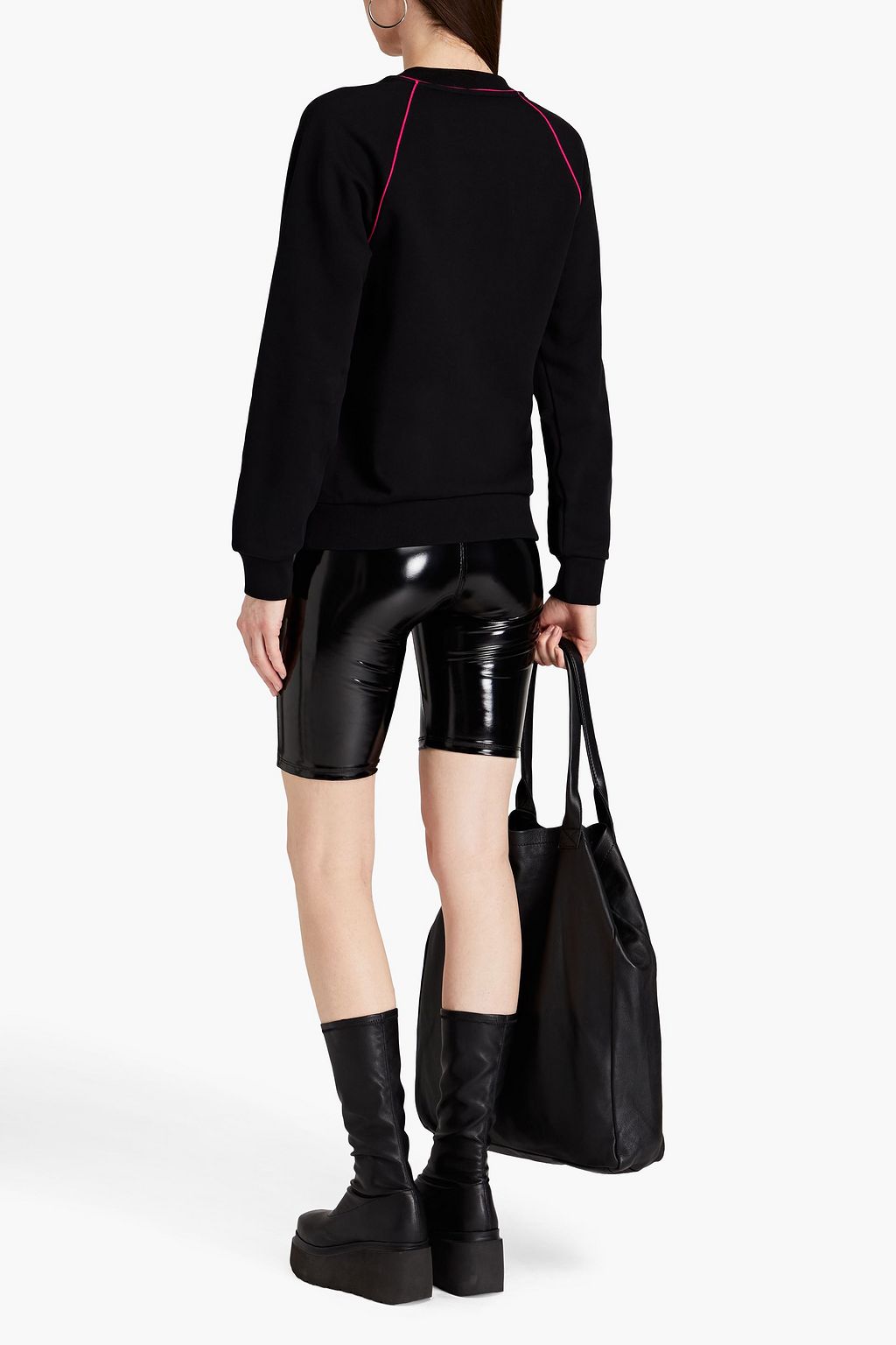 MOSCHINO Embroidered French cotton-terry sweatshirt