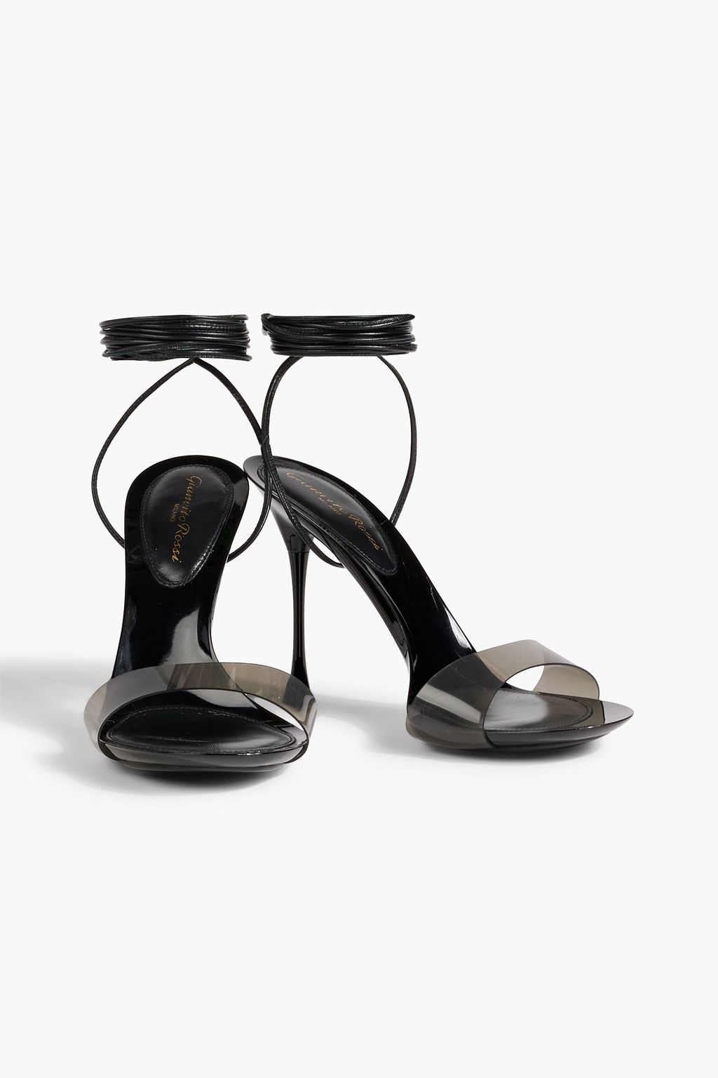 GIANVITO ROSSI Spice Glass 95 leather and PVC sandals