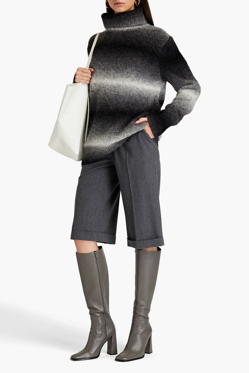 Joseph Rollkragenpullover Aus Einer Alpakamischung Mit Farbverlauf In Dark Gray