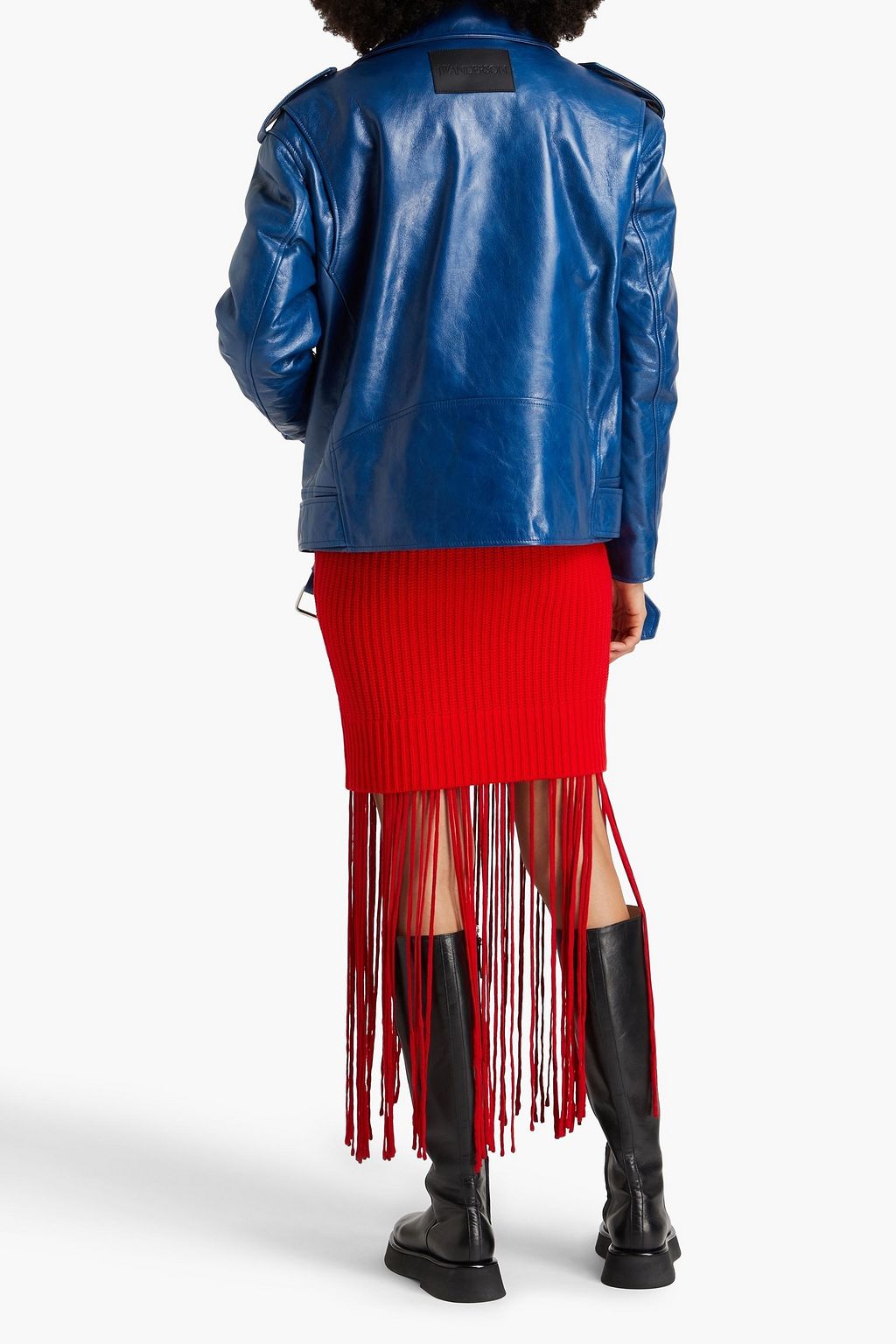 JW ANDERSON جاكيت بايكر من الجلد
