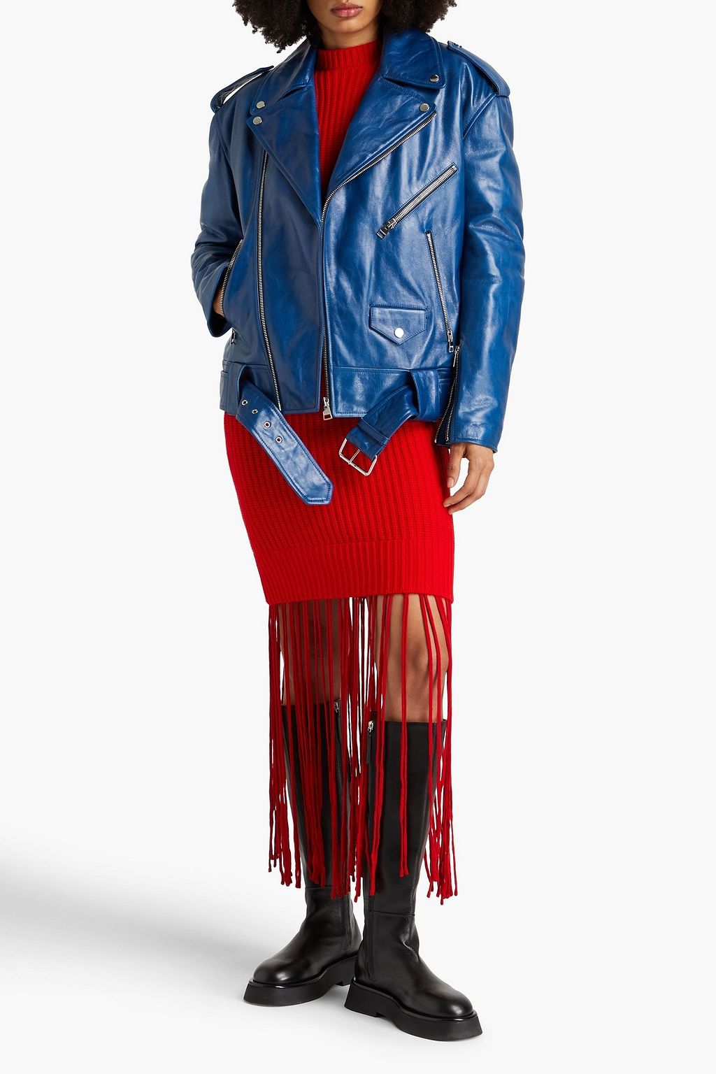 JW ANDERSON جاكيت بايكر من الجلد