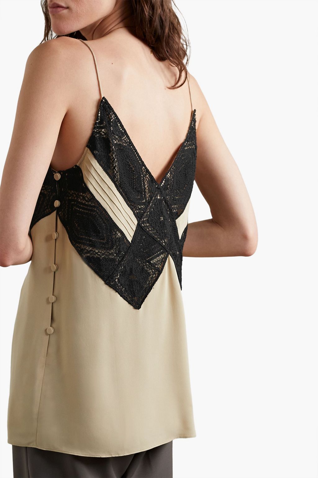LAFAYETTE 148 Boheme lace-trimmed silk-georgette camisole
