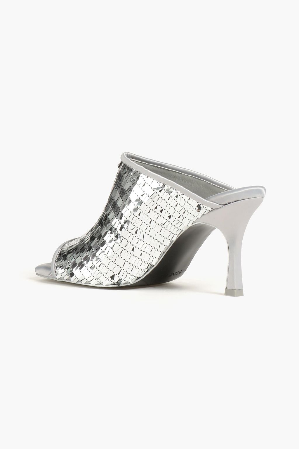 STINE GOYA Naemi metallic sequined satin mules THE
