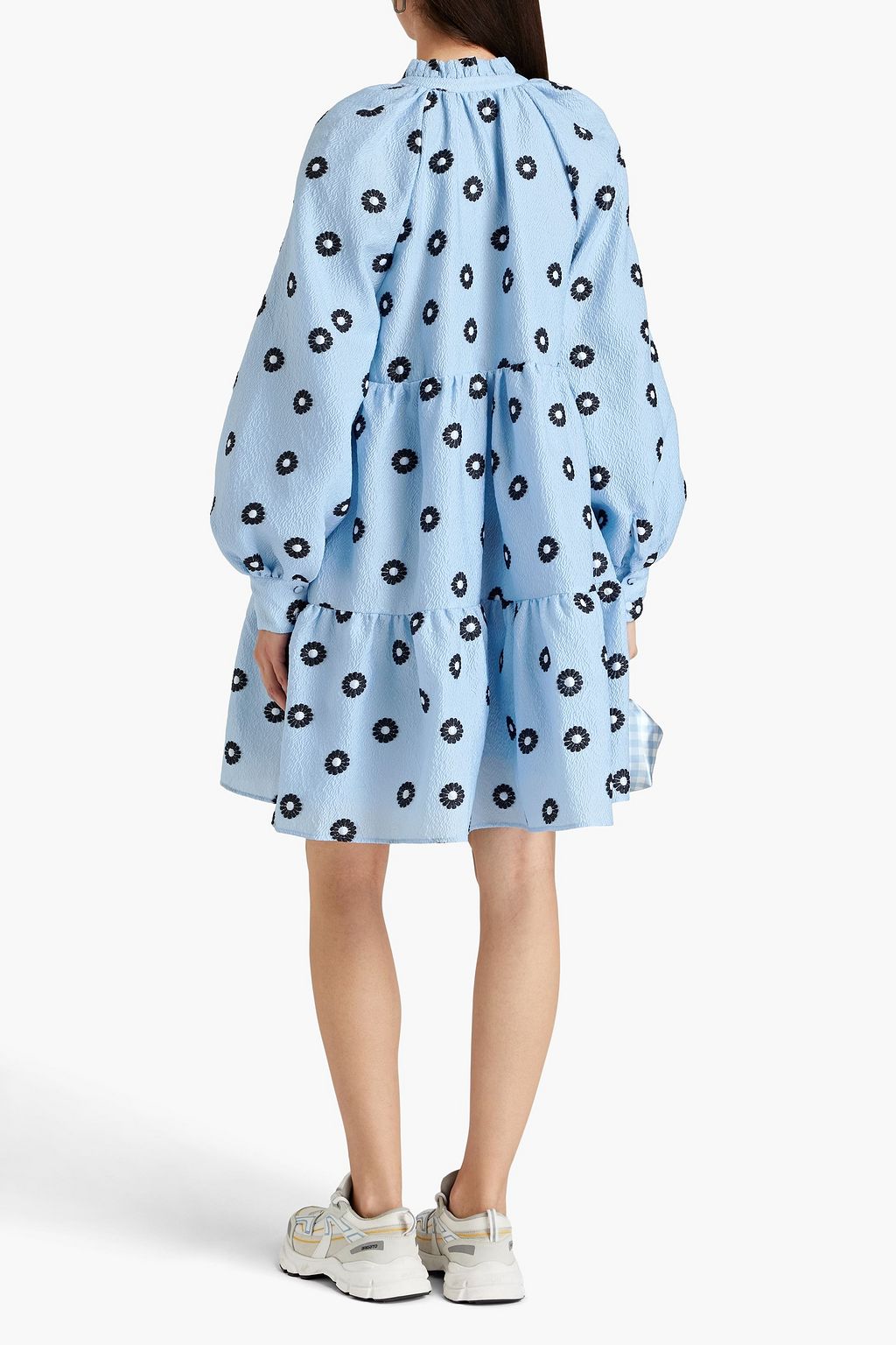 STINE GOYA Gathered jacquard mini dress