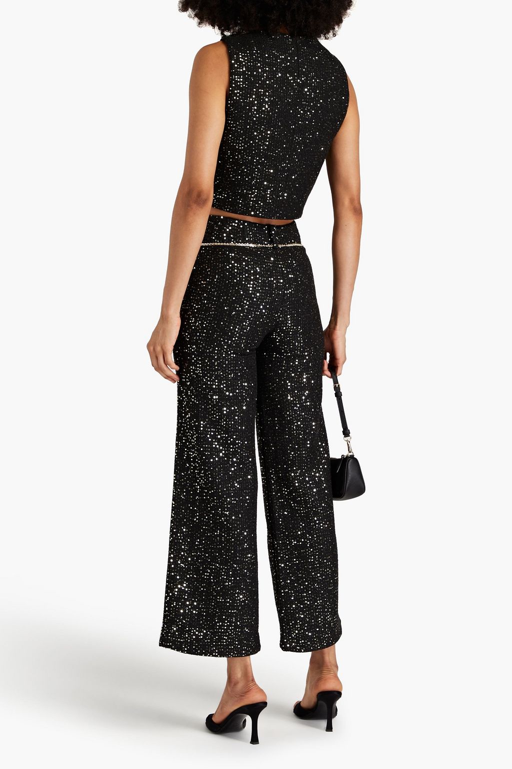 MAJE Sequined tweed vest