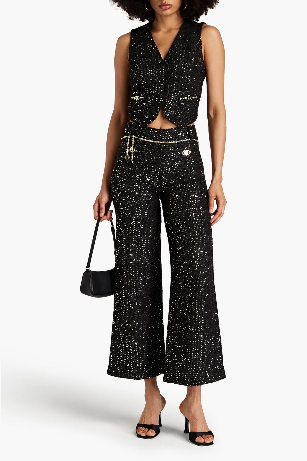 MAJE Sequined tweed vest