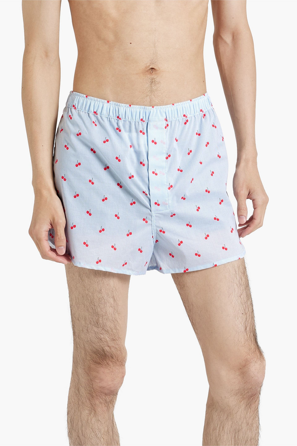 Shop Derek Rose Printed Cotton Boxer Briefs In Sky Blue