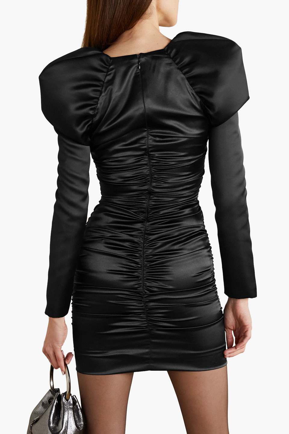  Halpern - Gerafftes Minikleid Aus Satin Mit Cut-outs - Schwarz - Fr 36 