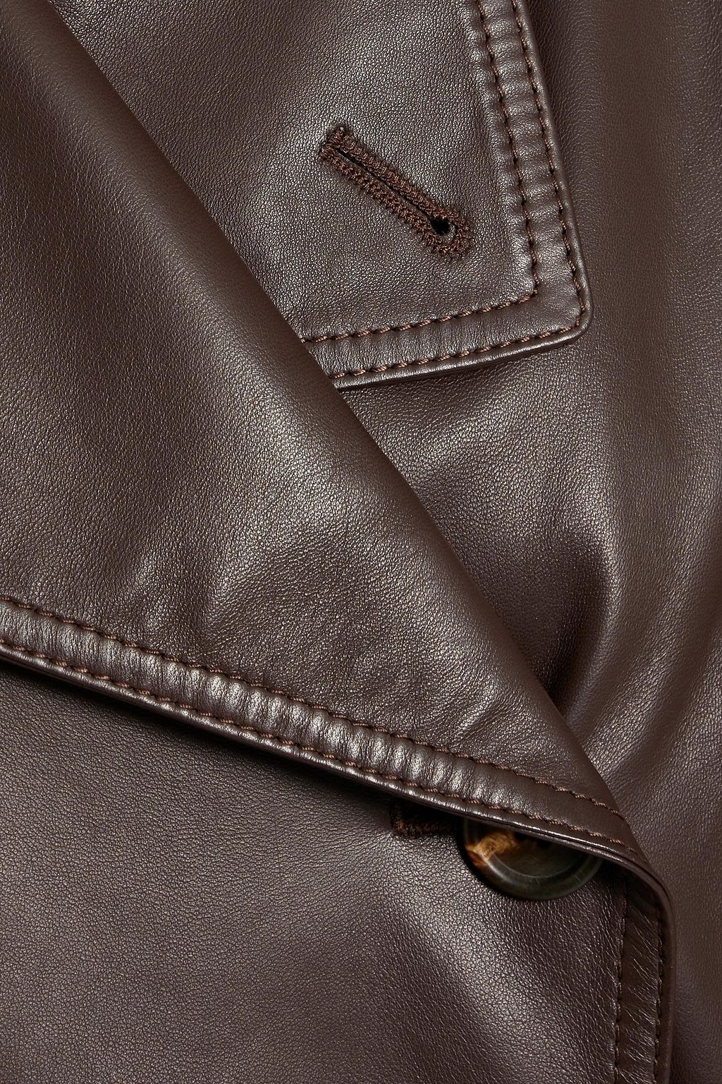 BRUNELLO CUCINELLI Doppelreihige Lederjacke mit Shearling-Besatz