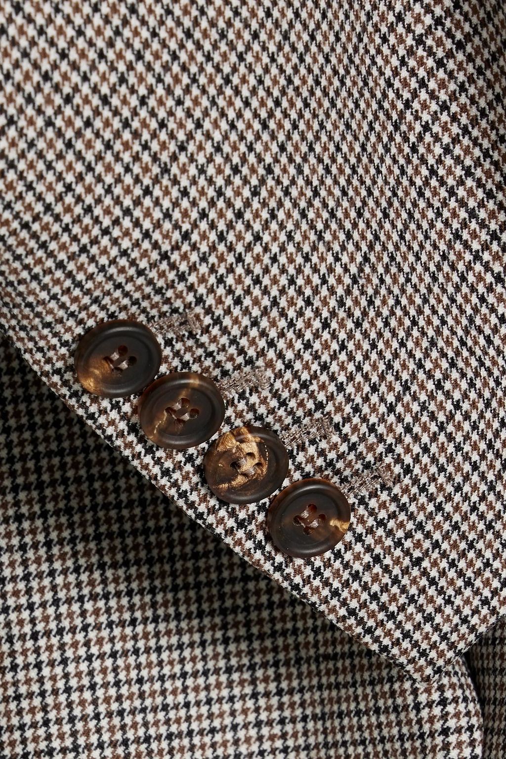 BRUNELLO CUCINELLI Cropped bead-embellished houndstooth wool-blend tweed blazer
