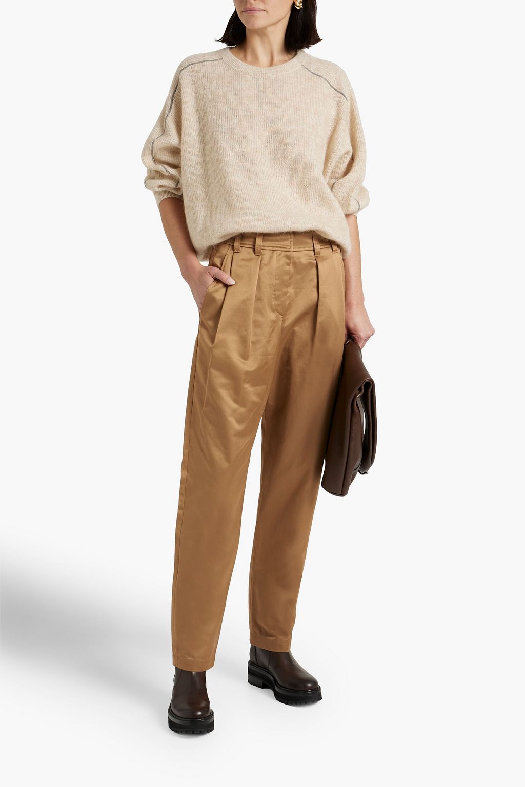 BRUNELLO CUCINELLI Bead-embellished mohair-blend sweater