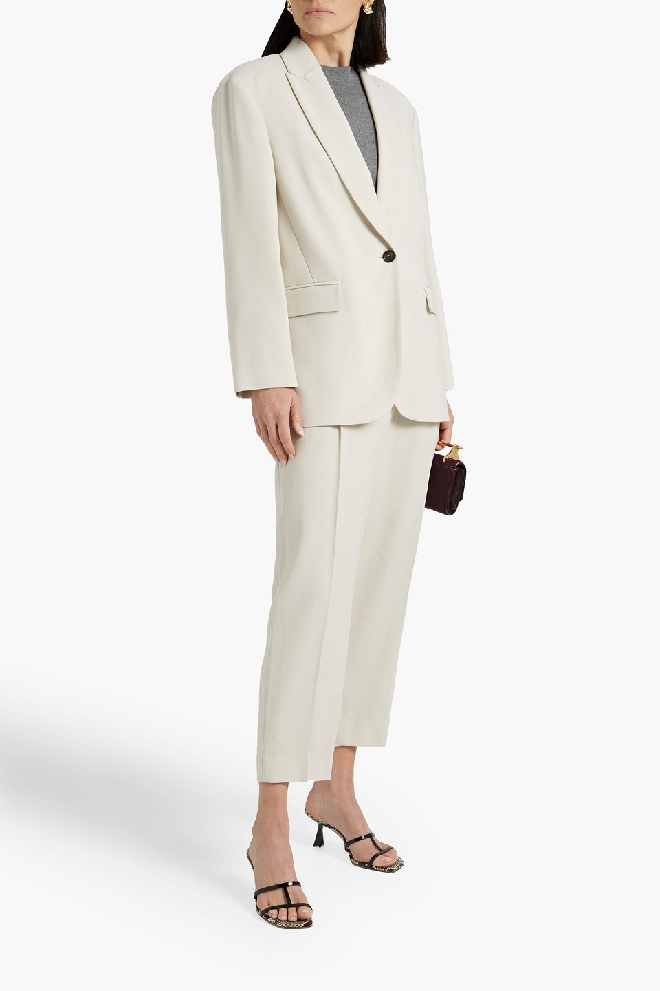 Shop Brunello Cucinelli Twill Blazer In Off-white