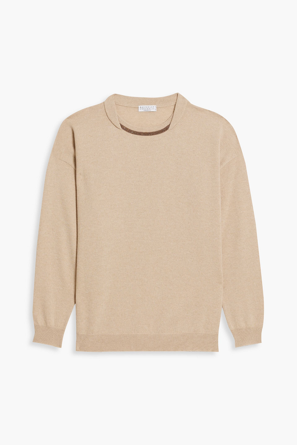 Brunello Cucinelli - Bead-embellished cashmere sweater - Neutral - L