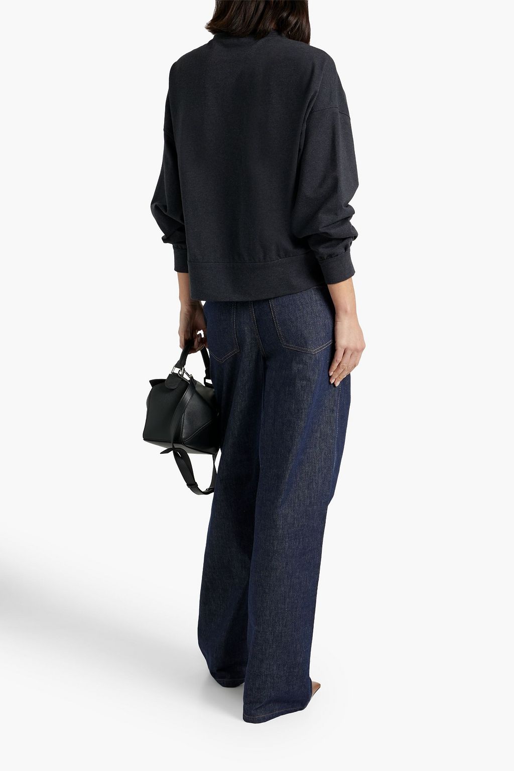 BRUNELLO CUCINELLI Broderie anglaise-trimmed embellished cotton-blend sweatshirt