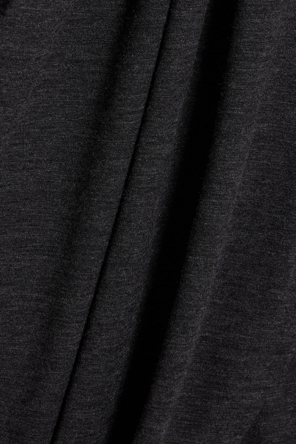 Brunello Cucinelli Wrap-effect Bead-embellished Wool-blend Jersey Dress In Charcoal