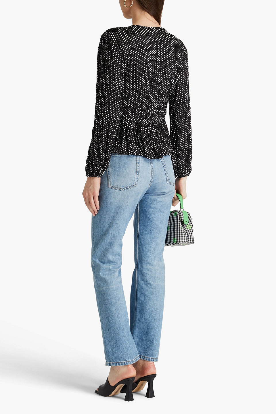 MAJE POLKA-DOT CREPE BLOUSE 