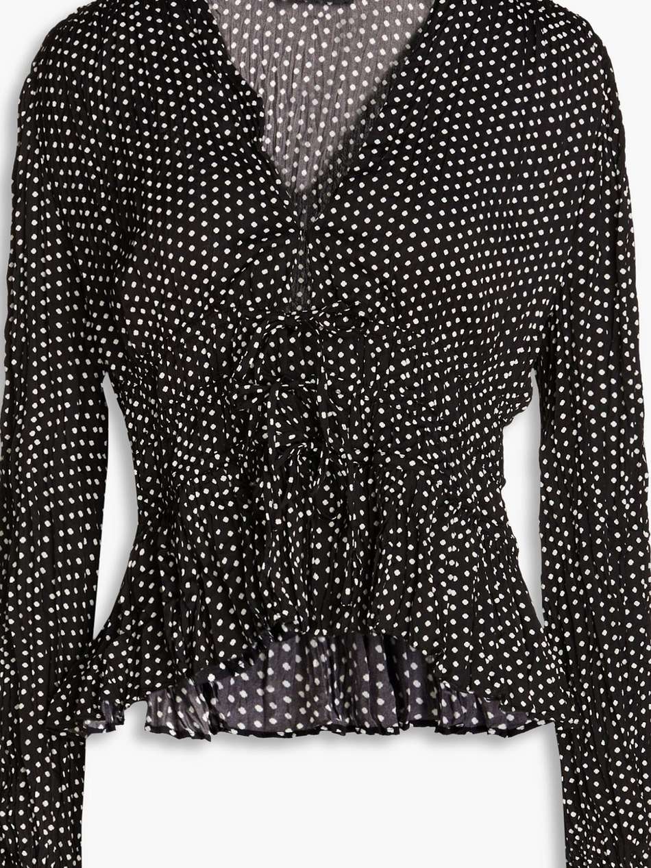polka-dot crepe blouse