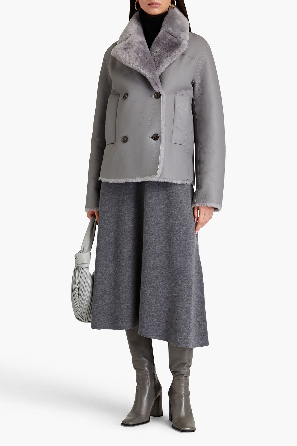 JOSEPH Calla double-breasted shearling jacket