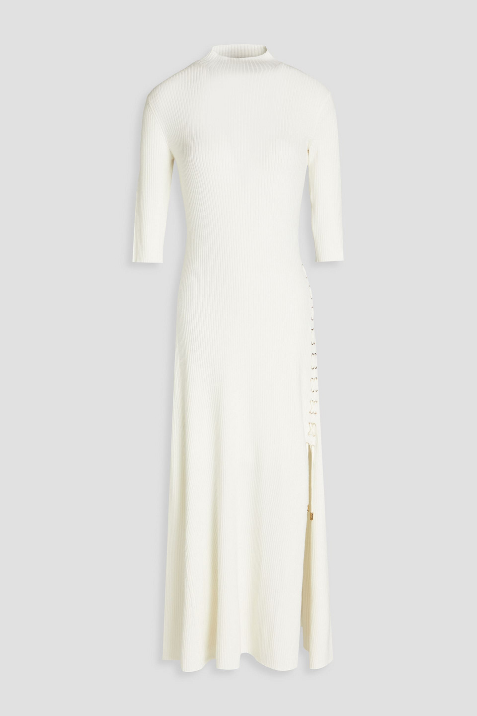 Maje Midikleid Aus Einer Gerippten Wollmischung In Ivory