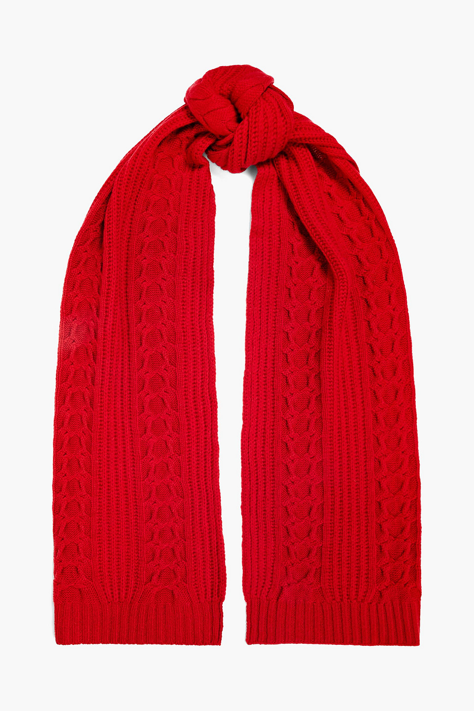 N•peal Cable-knit Cashmere Scarf In Claret