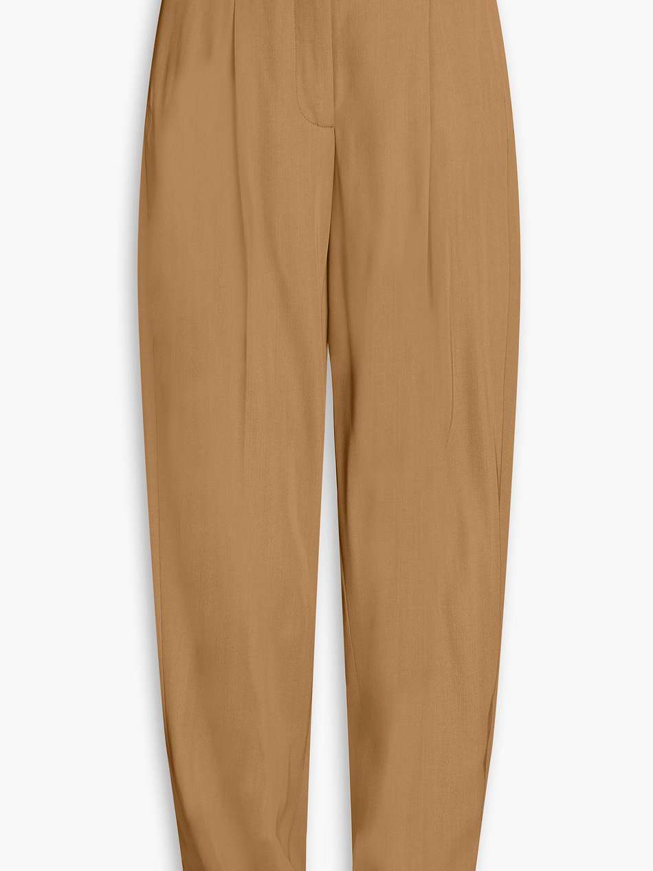 drew belted pleated twill tapered pants