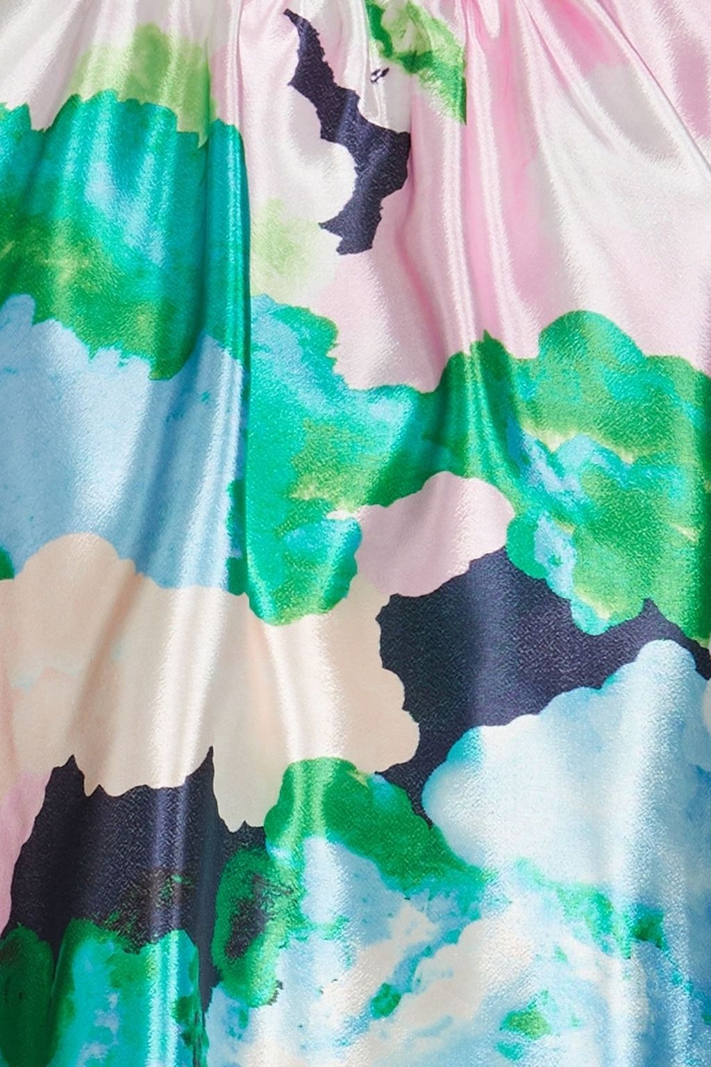 STINE GOYA Eddy gathered printed hammered-satin blouse