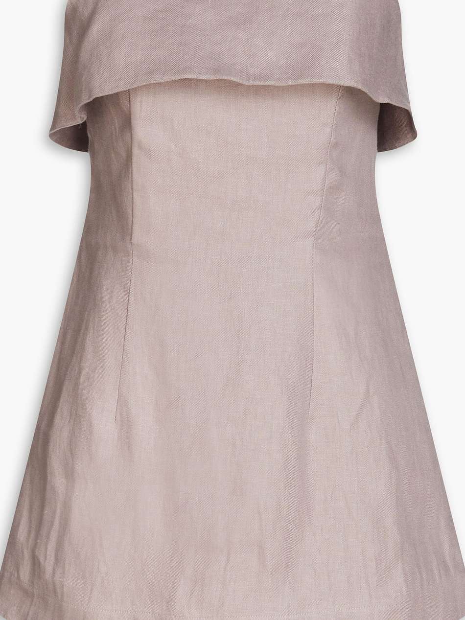 elba strapless linen-twill mini dress
