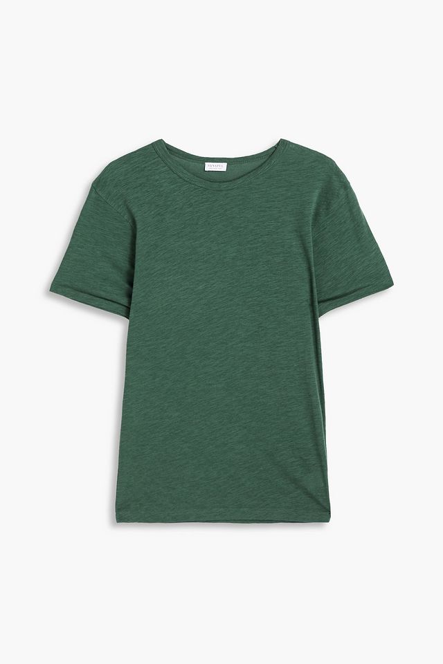 Cotton and linen-blend jersey T-shirt