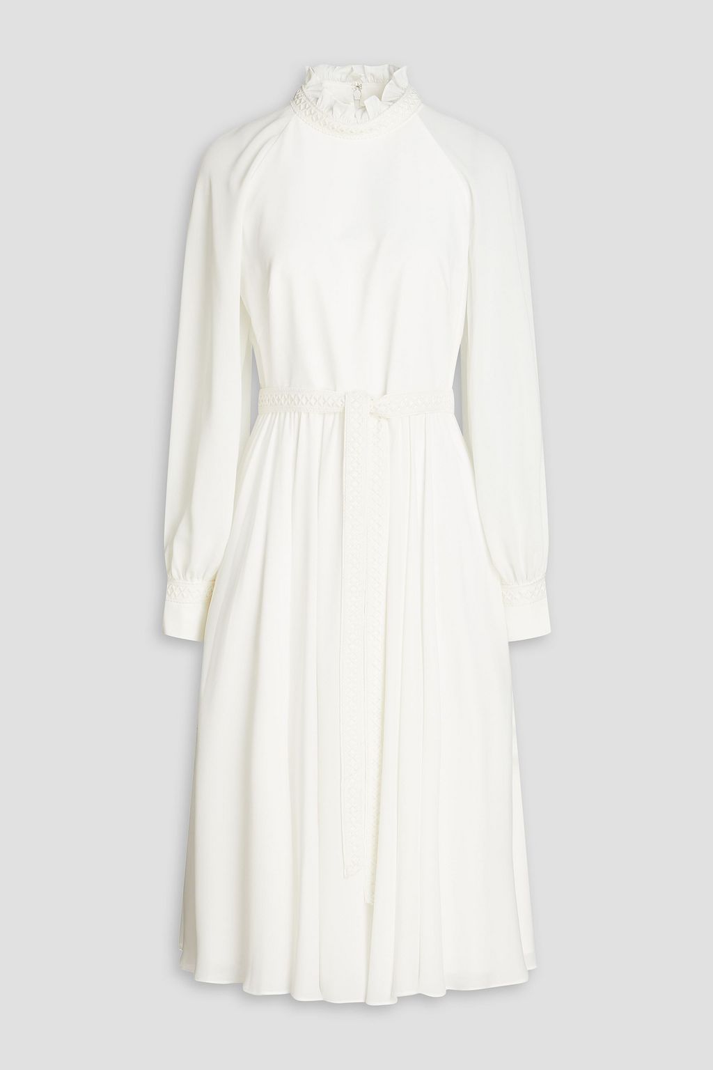 MIKAEL AGHAL Gathered crepe de chine midi dress | THE OUTNET