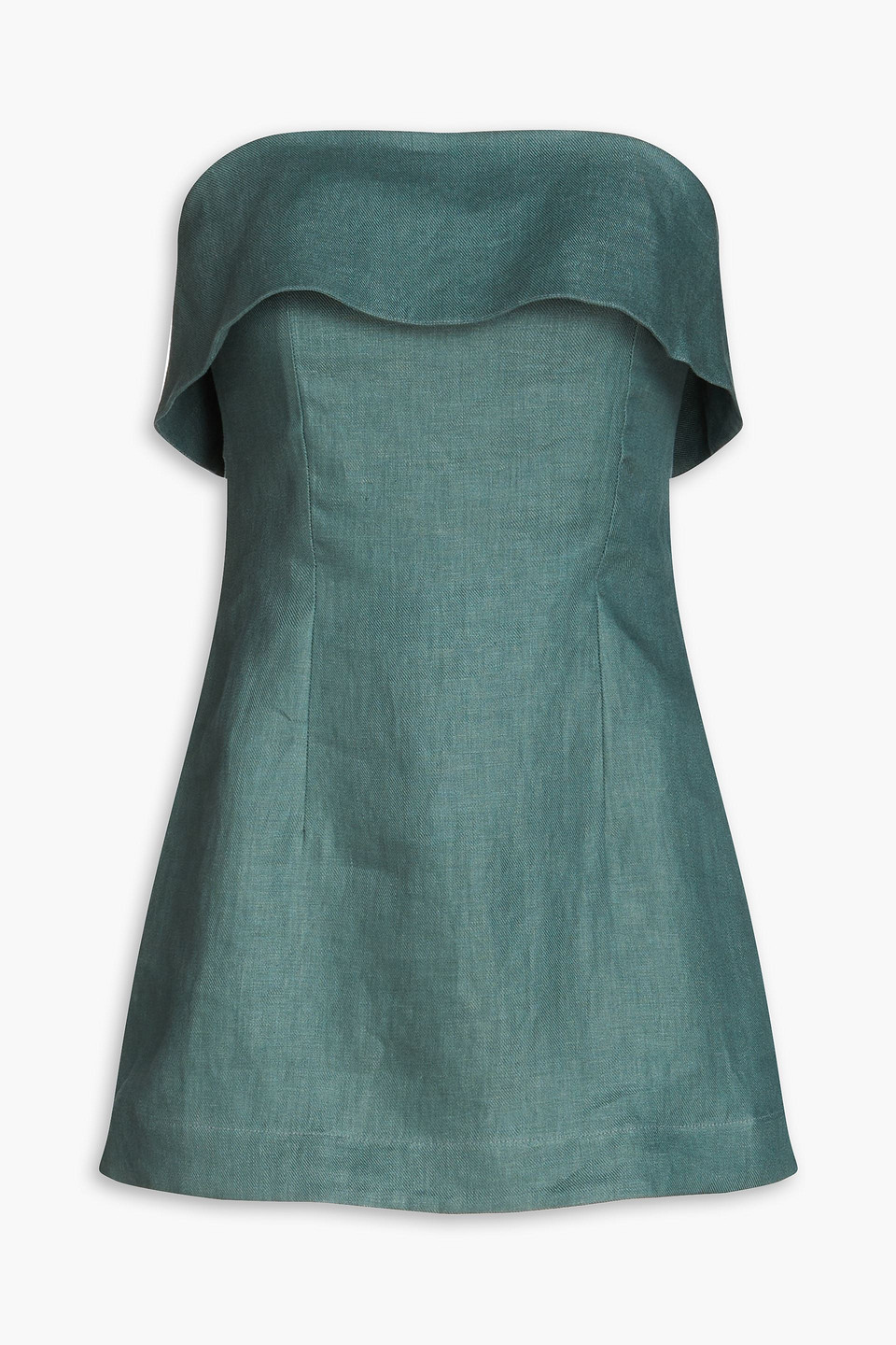 green linen strapless dress Lenora Green Strapless Maxi Dress - 14 main image 1