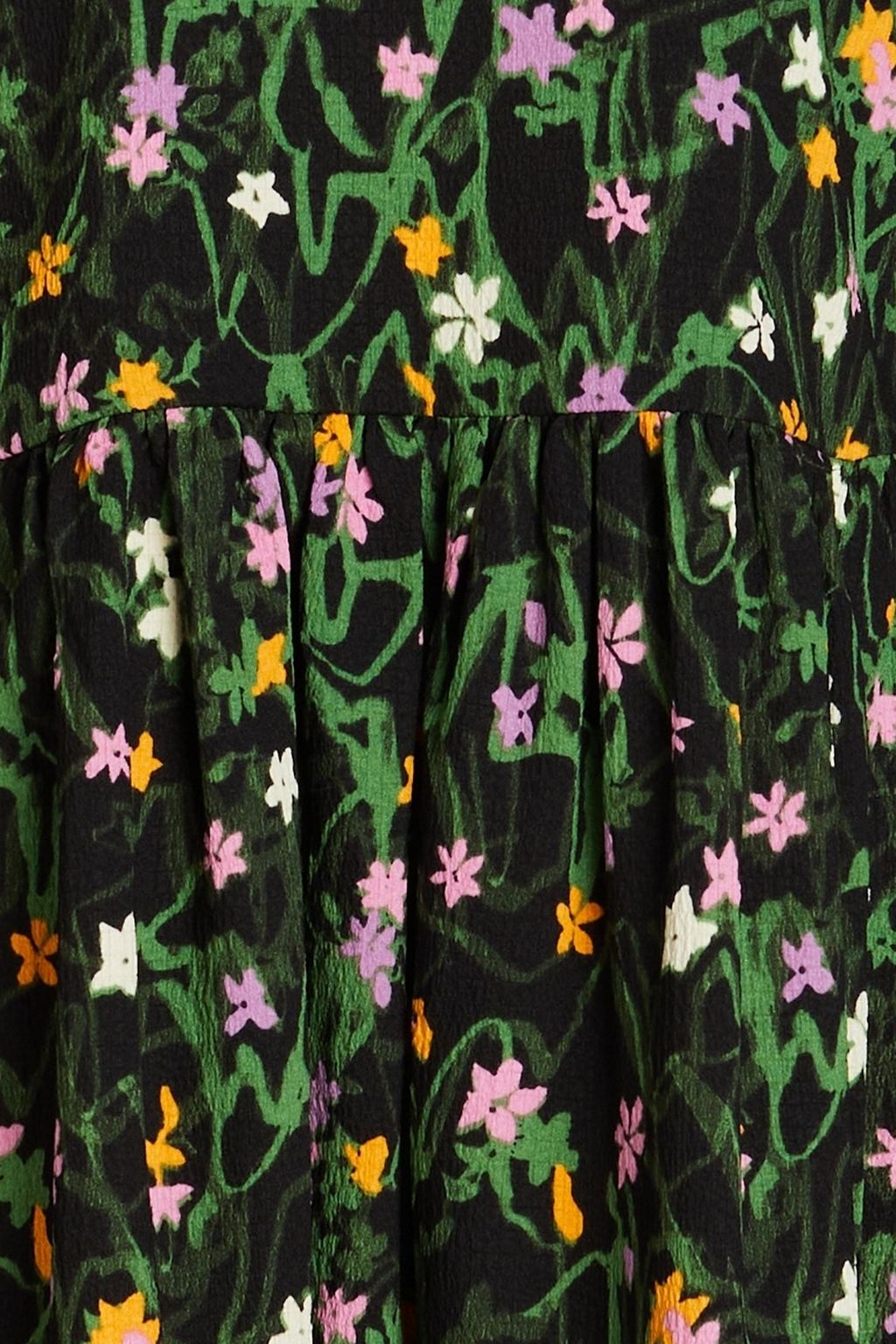 STINE GOYA クレープ ミディワンピース ギャザー入り フローラルプリント