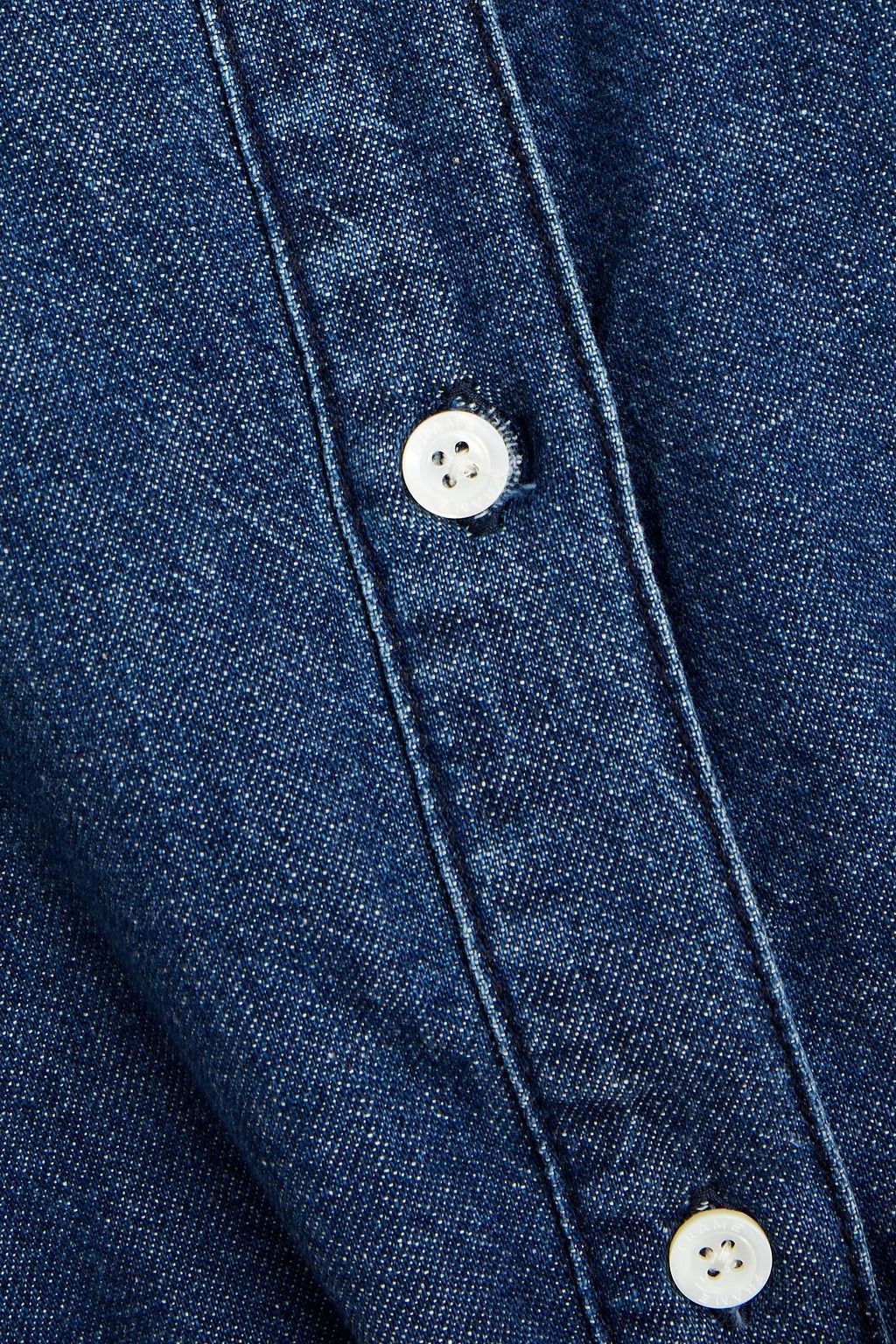 FRAME Belted denim midi shirt dress