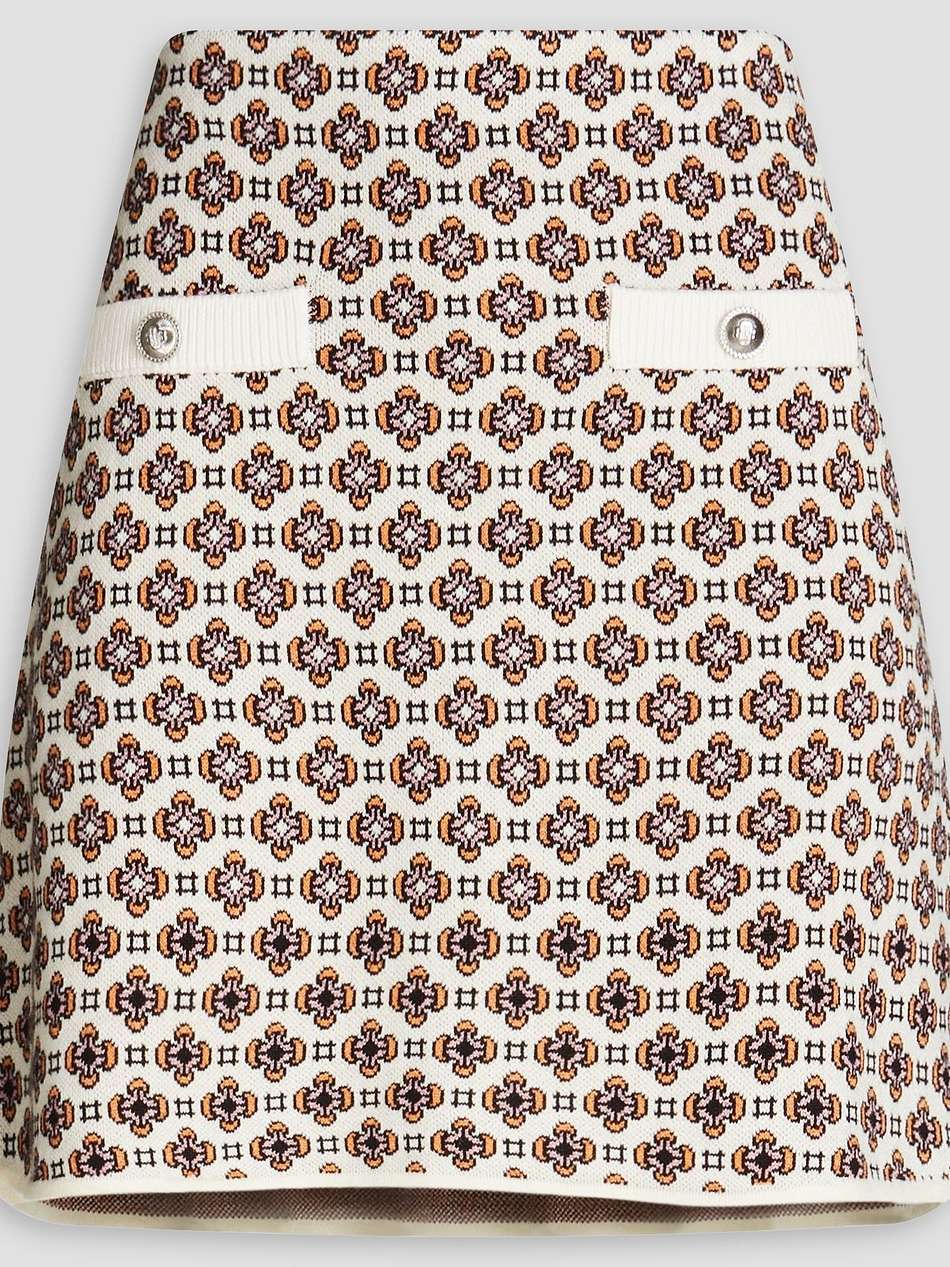 button-embellished jacquard-knit mini skirt