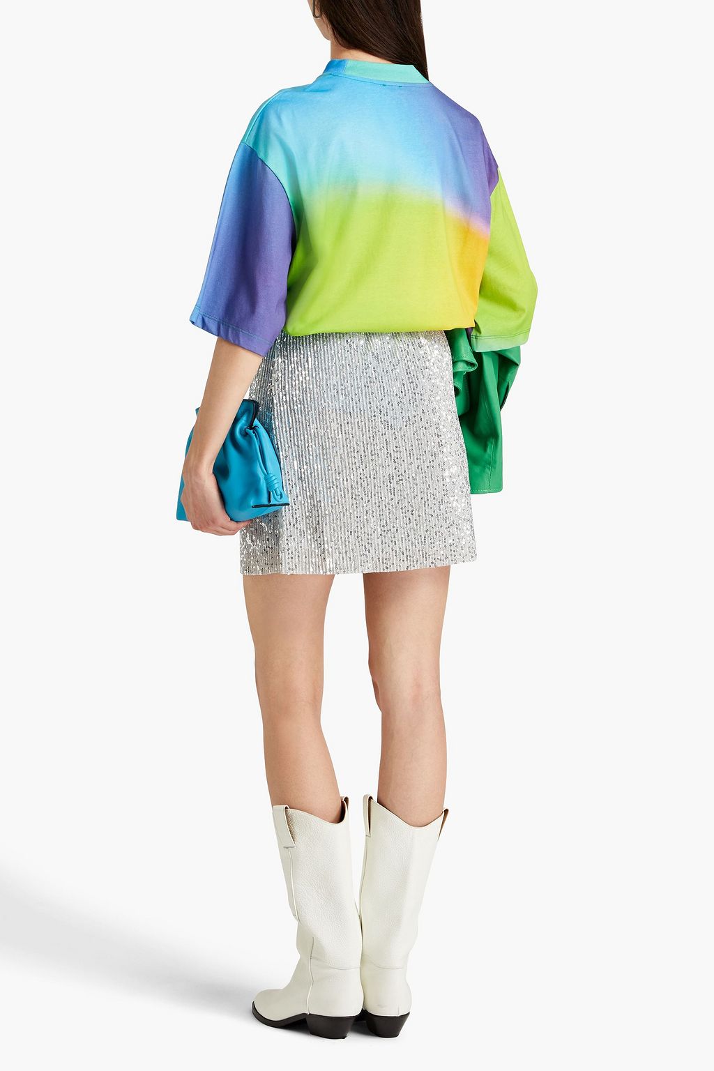 STINE GOYA Floretta sequin-embellished knitted mini skirt