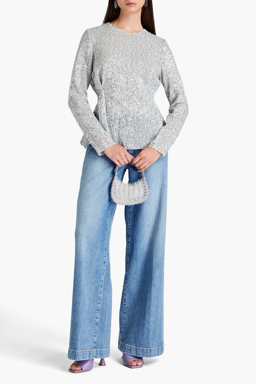 STINE GOYA Glory sequined knitted top