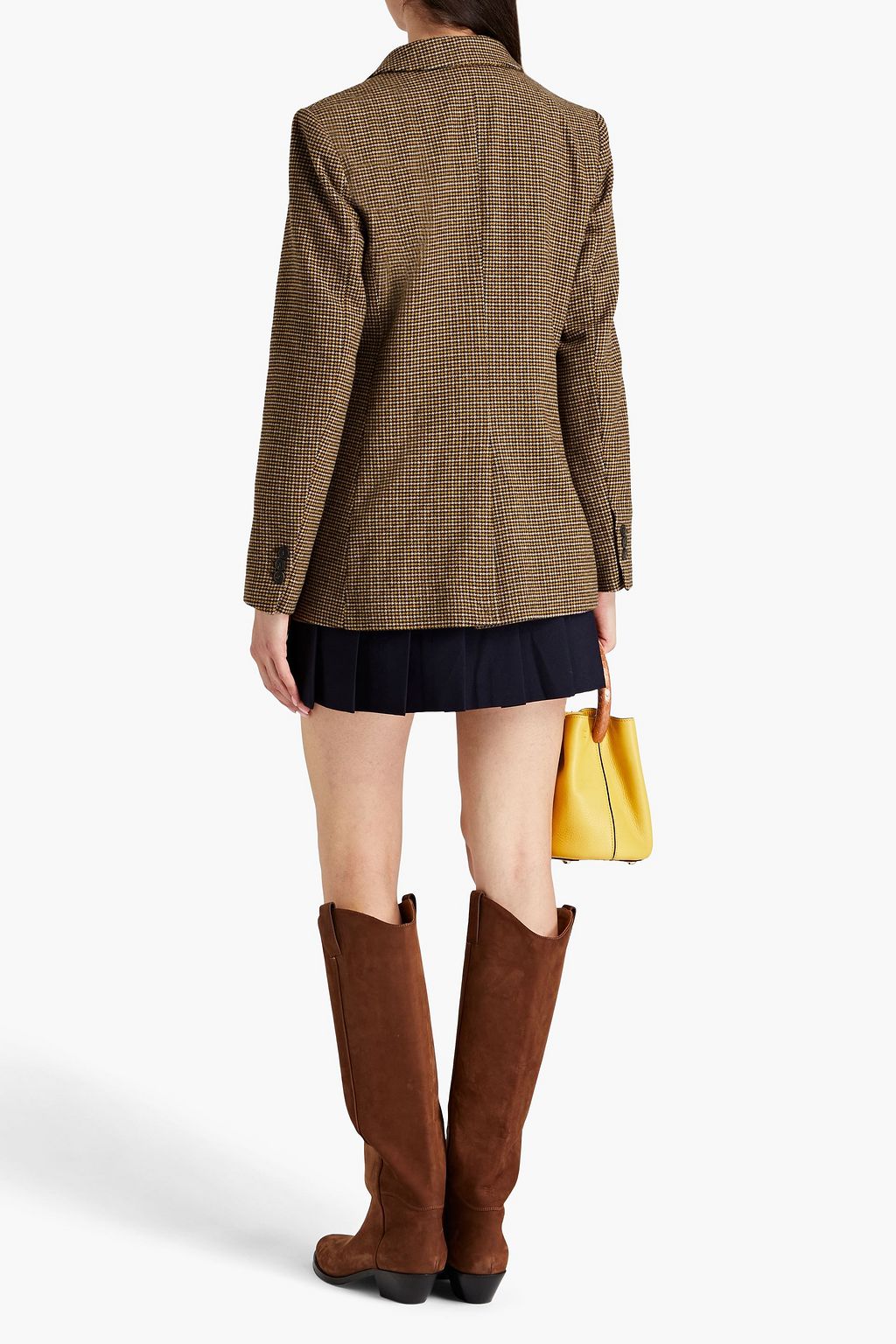 FRAME Houndstooth wool-blend blazer