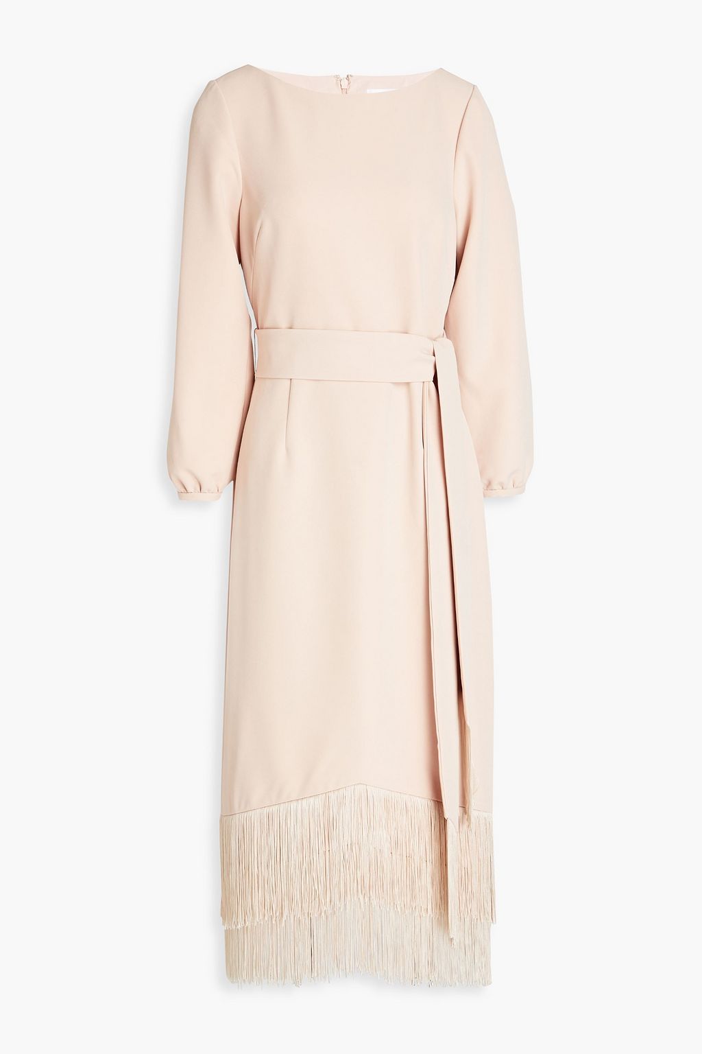 MIKAEL AGHAL Fringed crepe midi dress | THE OUTNET