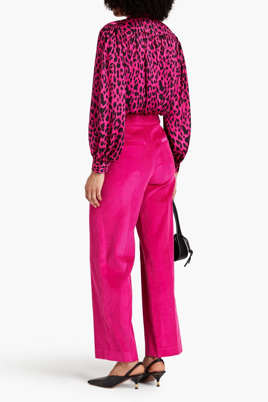 MAJE Leopard-print satin shirt