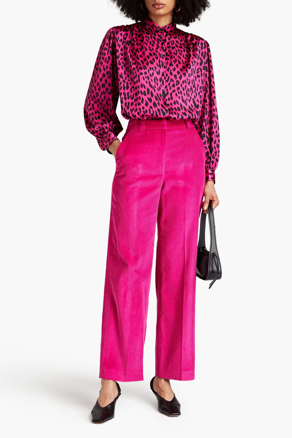 MAJE Leopard-print satin shirt