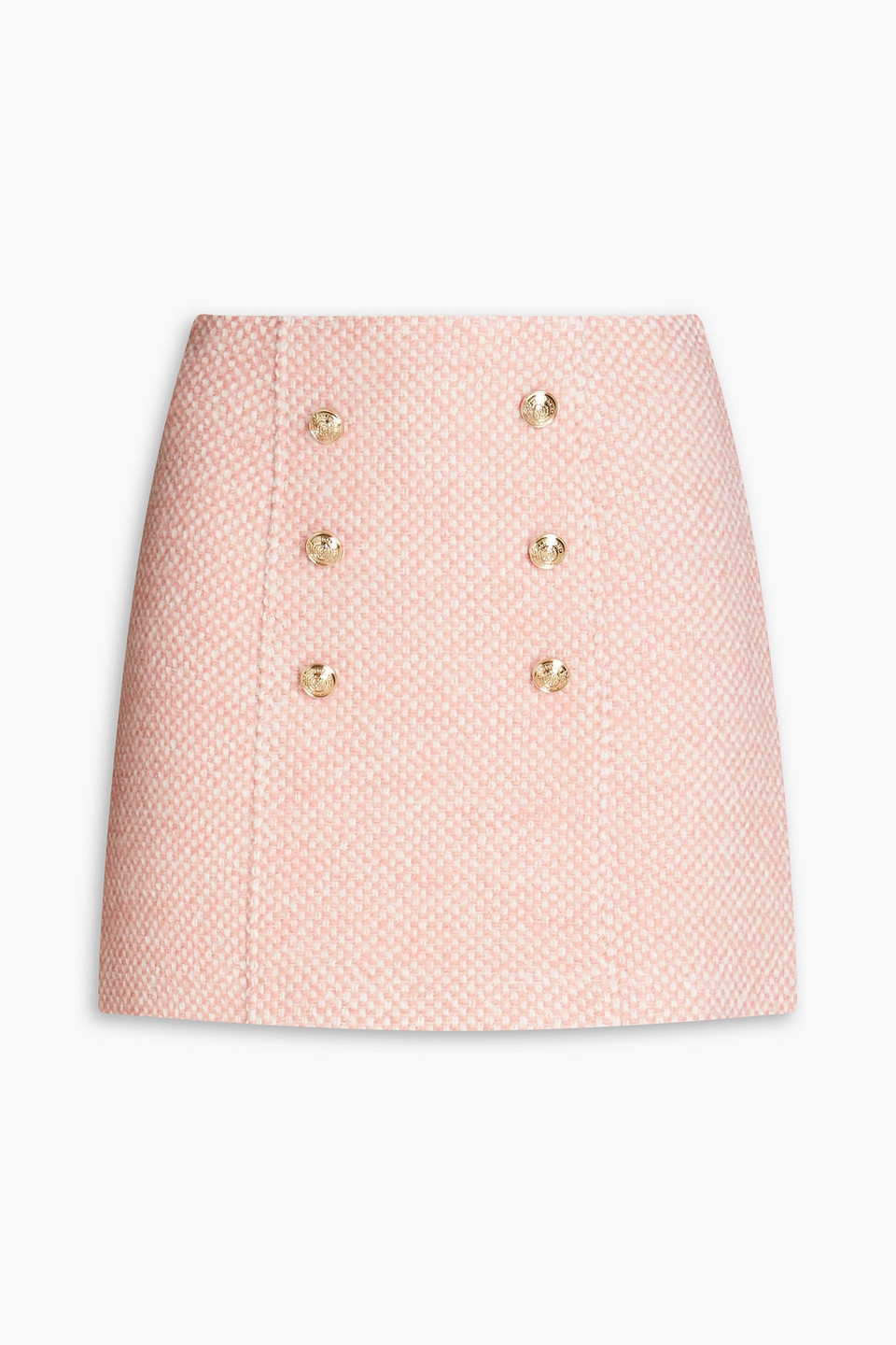Maje Tweed Mini Skirt In Pastel Pink