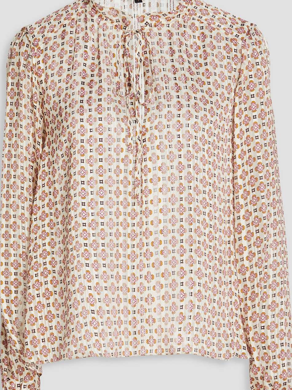 printed metallic jacquard blouse