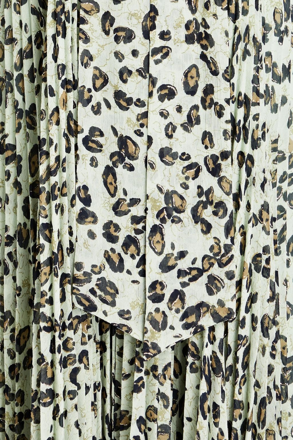 MIKAEL AGHAL Pleated leopard-print crepe maxi dress