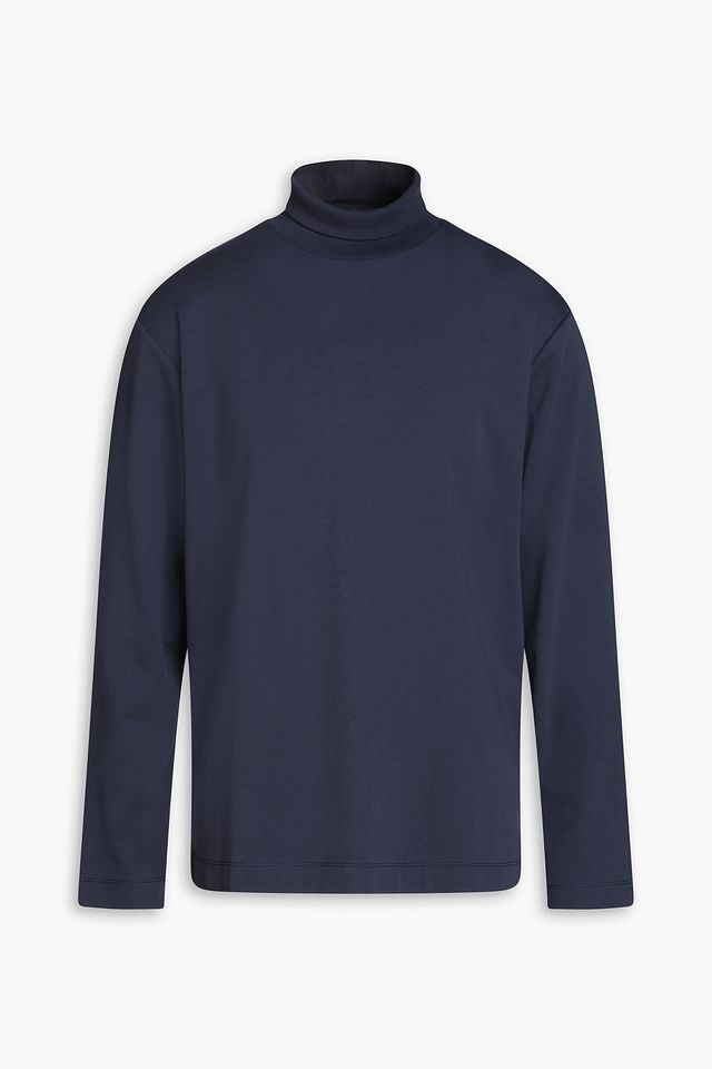 Cotton-jersey turtleneck top